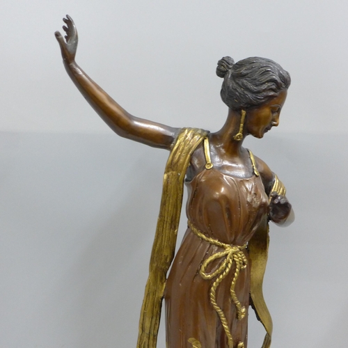 783 - A bronze Art Nouveau figure, 54cm