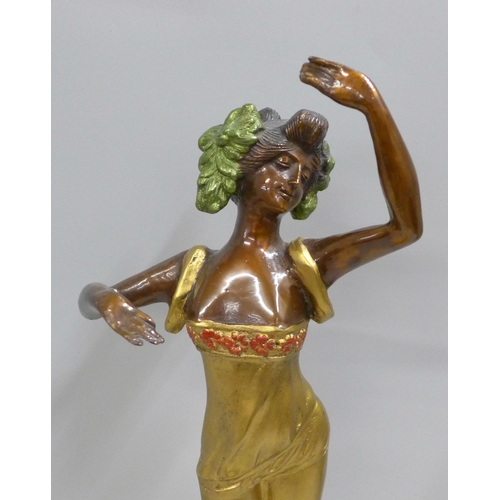 784 - An Art Nouveau figure of a lady, signed Bonnefond, 41cm