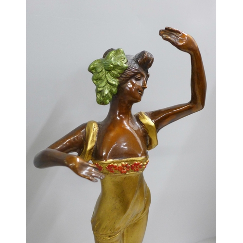 784 - An Art Nouveau figure of a lady, signed Bonnefond, 41cm