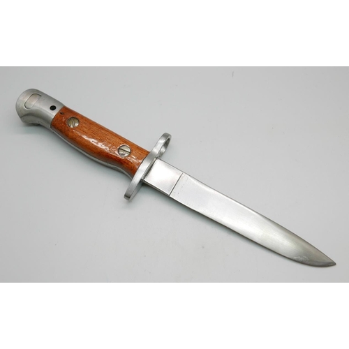 803 - A trench knife, cut down bayonet, marked GR, Mk II