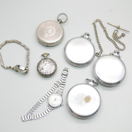 840 - A collection of watches including four pocket watches