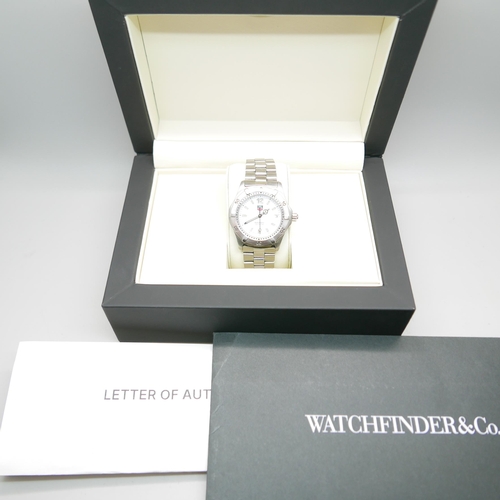 843 - A Tag Heuer automatic wristwatch, in a Watchfinder box and with letter of authenticity