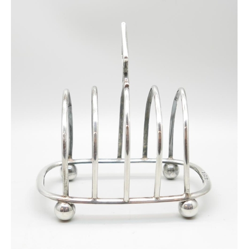 855 - A silver toast rack, Chester 1912, 84g