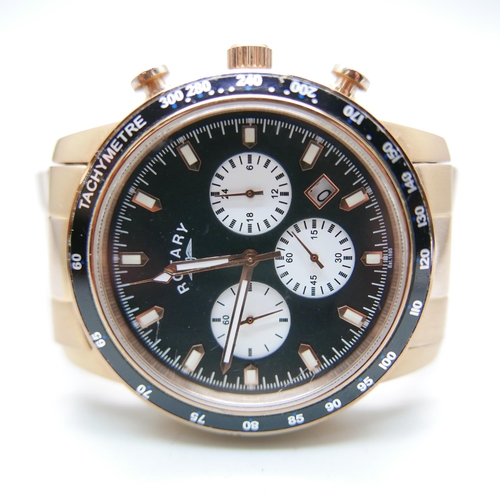 879 - A gentleman's Rotary chronograph wristwatch, boxed