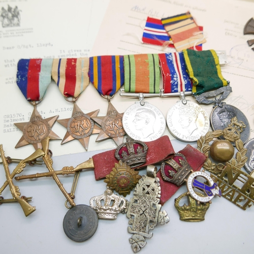 913 - A set of seven medals to 1570 1570 C/Sgt A N Lloyd including Southern Rhodesia For Efficient Service... 