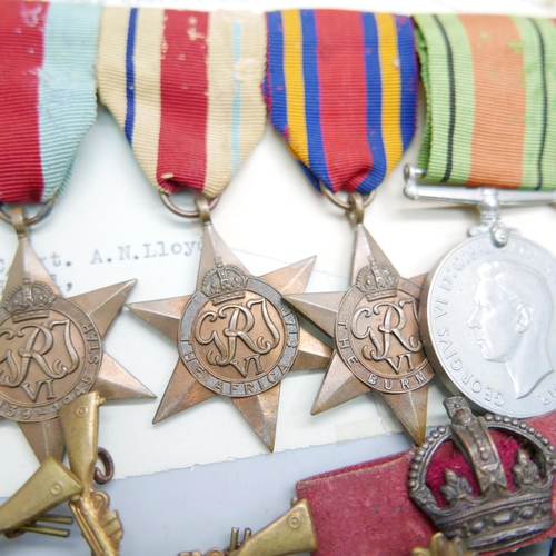 913 - A set of seven medals to 1570 1570 C/Sgt A N Lloyd including Southern Rhodesia For Efficient Service... 