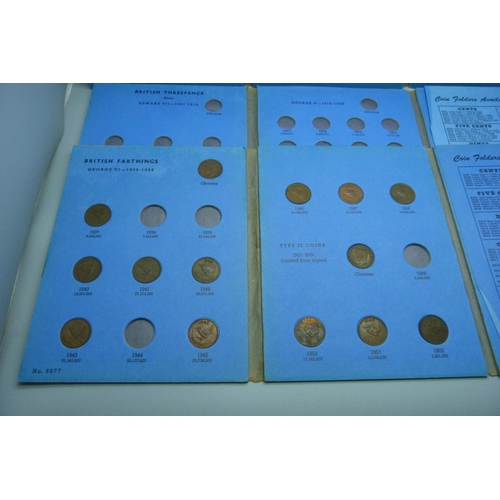 919 - Eight sets of Great British coins, a/f and a Gregg shorthand manual - three silver/half silver three... 