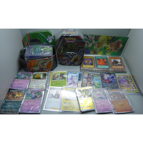 923 - Three boxes of Pokemon Trading Cards including four sealed packs, Japanese issues, many in plastic s... 