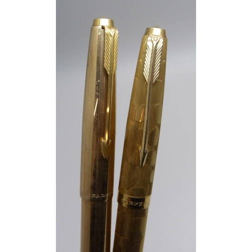 926 - Two Parker gold plated ink pens