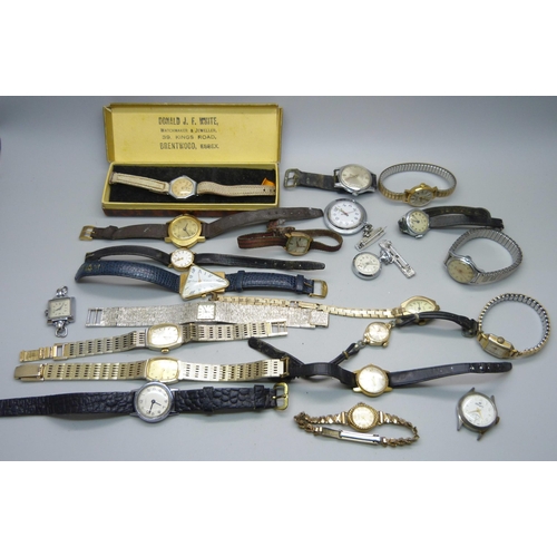 927 - A collection of lady's wristwatches including Timex, Rotary, Services and Smiths