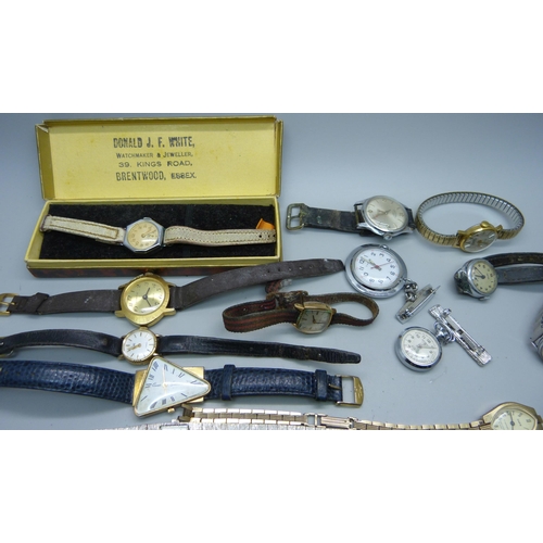 927 - A collection of lady's wristwatches including Timex, Rotary, Services and Smiths