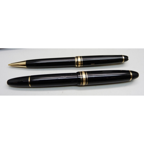 929 - A Mont Blanc Meisterstuck pen set, number 146 with original ink, serial number 104893