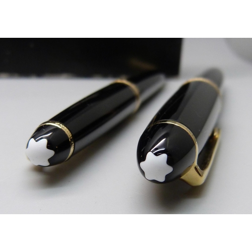 929 - A Mont Blanc Meisterstuck pen set, number 146 with original ink, serial number 104893