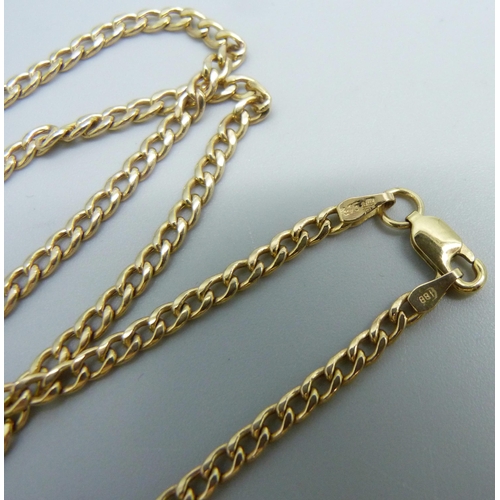 966 - A 9ct gold necklace, 4.9g, 60cm