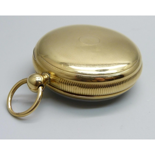 999 - An 18ct gold fusee pocket watch with diamond end stone, by J.E. Lawson, Bishopsgate Within, the case... 