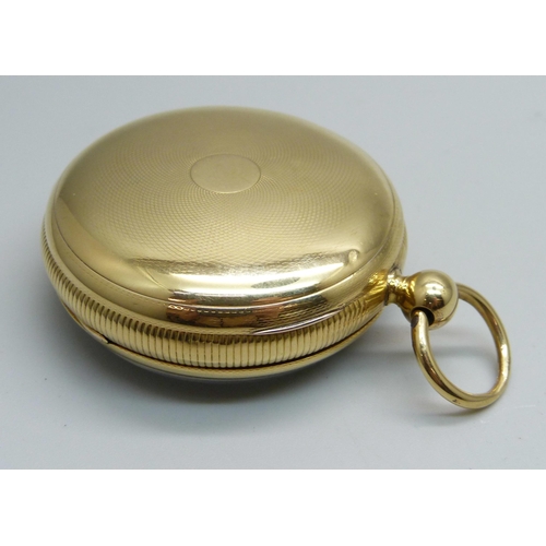 999 - An 18ct gold fusee pocket watch with diamond end stone, by J.E. Lawson, Bishopsgate Within, the case... 