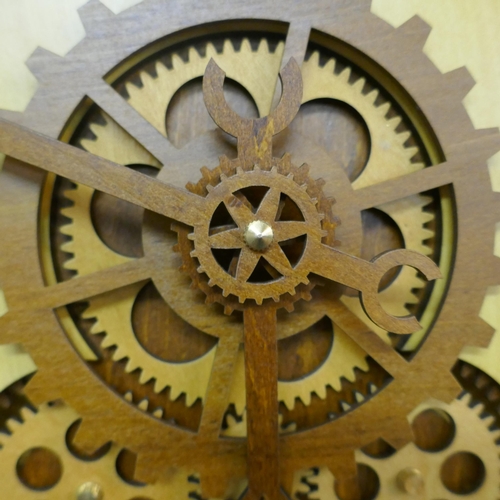 1325 - A wooden moving gears clock