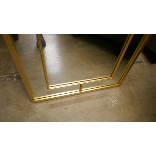 1372 - A large gold metal framed mirror, 180 x 60cm