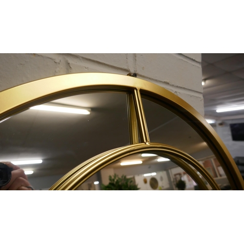 1372 - A large gold metal framed mirror, 180 x 60cm