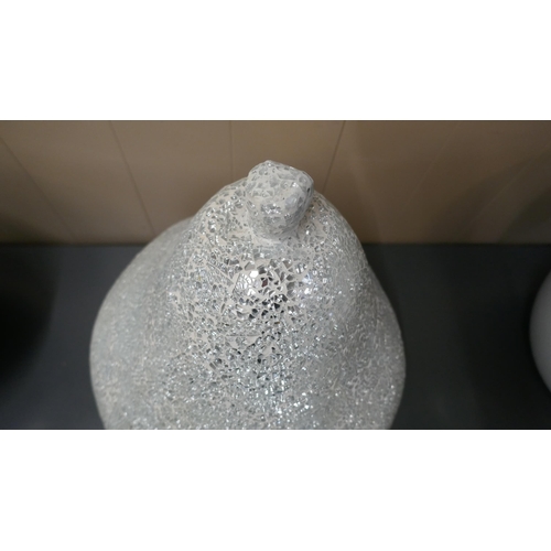 1463 - A large glass decorative pear, 45cm x 40cm