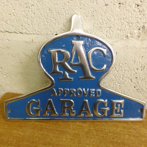 2075 - An aluminium RAC plaque * this lot is subject to VAT