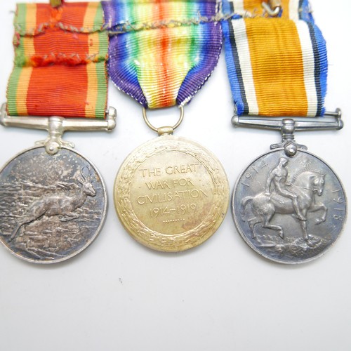 896 - Two WWI and a WWII Africa Service Medal to 52075 Pte. 1 W. Drver, RAF