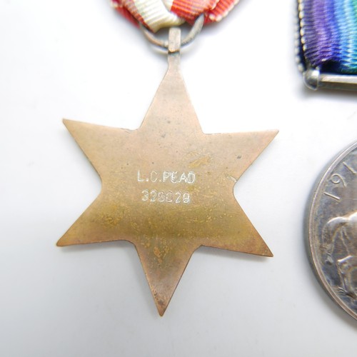 897 - A WWI British War Medal to 1311 Pte RWS Parker 5-Lond R, Italy Star and two miniatures