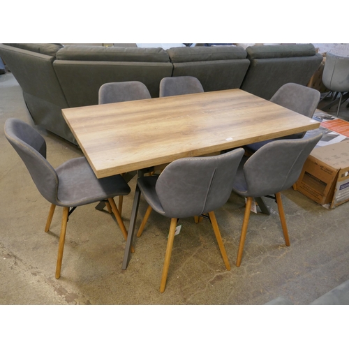 1512 - A Kamala dining table and six grey Durada chairs