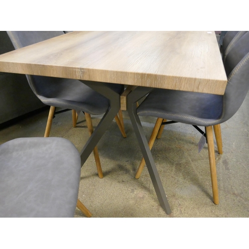 1512 - A Kamala dining table and six grey Durada chairs