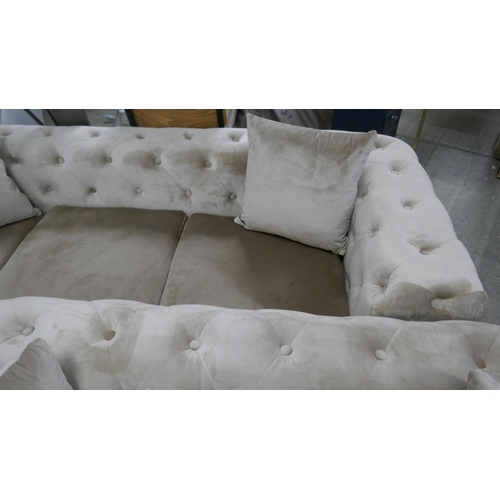 1531 - Matrix brushed gold three and two seater sofas *This lot is subject to VAT