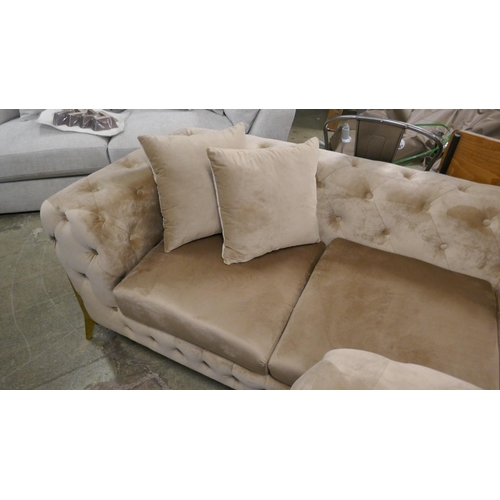 1531 - Matrix brushed gold three and two seater sofas *This lot is subject to VAT