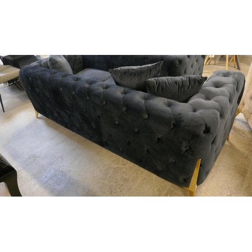 1532 - Matrix black three and two seater sofas *This lot is subject to VAT