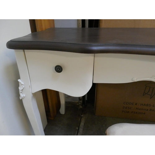 1564 - A dressing table with contrasting top and upholstered stool