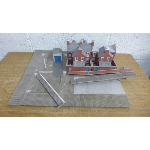 2104 - 5 Boxes of OO gauge model railway including Tri-ang R.113 goods wagons, R.61 signal box, R.19 Tarpau... 