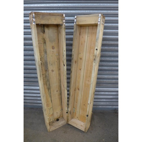 2327 - Two heavy duty 5ft x 1ft x 6” wooden planters