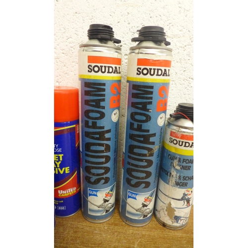 2004 - Five cans of 500ml United Carpets heavy duty multi-purpose carpet spray adhesive, two cans of 750ml ... 