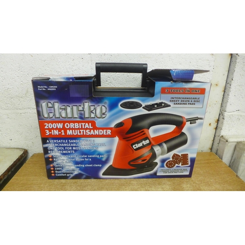 2009 - A Clarke CMS200 200w orbital 3 in 1 multi sander and a Clarke CRT130 130w rotary tool with 40 piece ... 