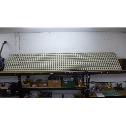 2067 - Two 3m x 67cm pine waffle boards/bridging ladders