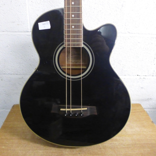 2068 - An Ibanez AEB8E-BK-27-03 Electro-acoustic 4-string bass guitar