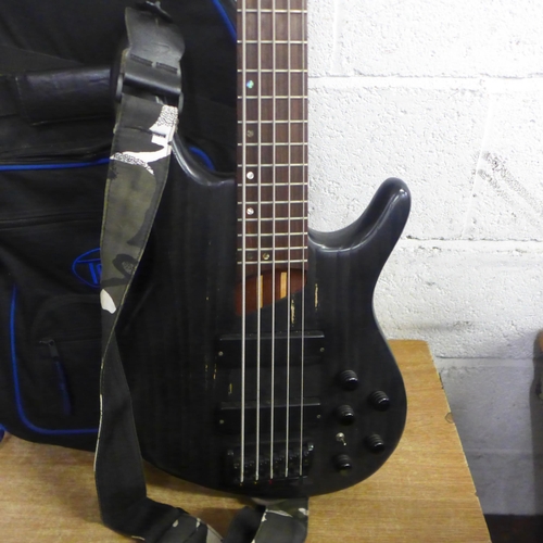 2069 - A Cort 5 string bass guitar with soft case - serial no. B5 07116275