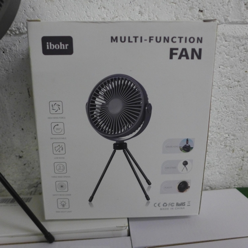 2091 - Six JD-199B mini fans and six Ibohr multi-function fans, boxed