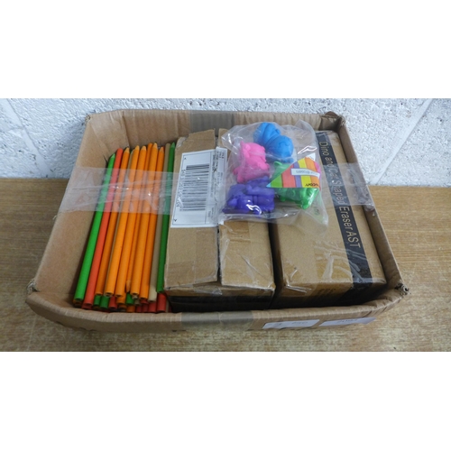 2093 - A box of pencils and animal themed erasers