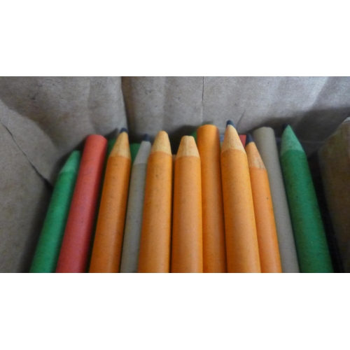 2093 - A box of pencils and animal themed erasers