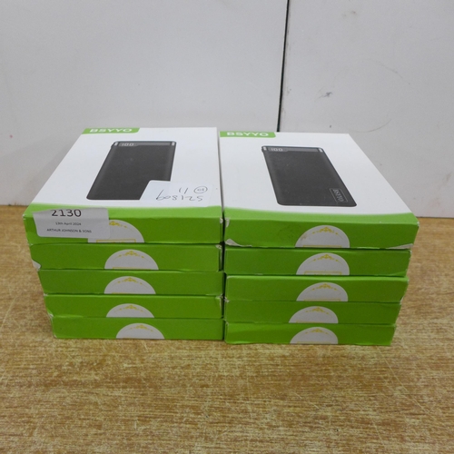 2130 - Ten Bsyyo power banks, boxed