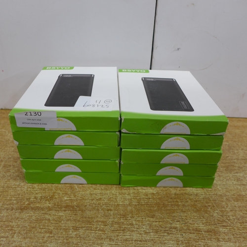 2133 - Ten Bsyyo power banks, boxed