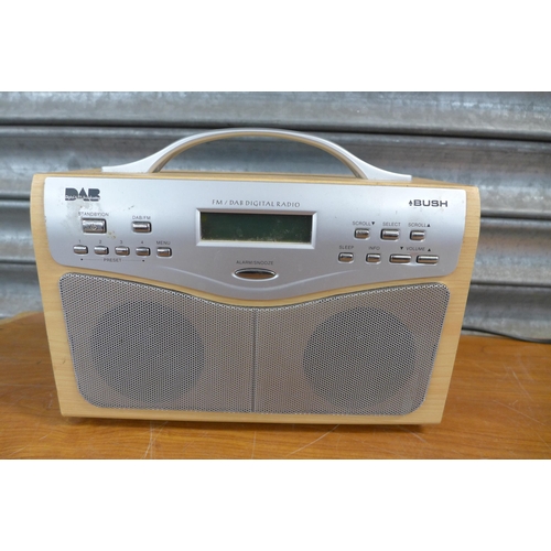 2164 - A Roberts R701 am/fm 3 band portable radio and two DAB radios including a Bush DAB30 and Bush Ne3120