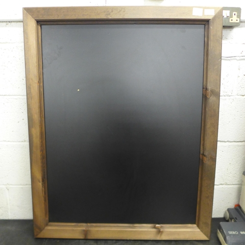 2176 - A shop chalk board with wooden frame