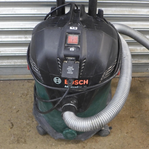 2182 - A Bosch Advanced 20 Wet & Dry vac, 240v outlet for power tools - W