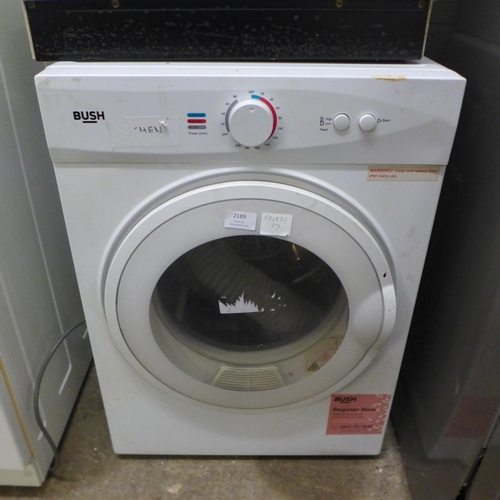 2189 - A Bush mini front loader tumble dryer, TD3CNBW