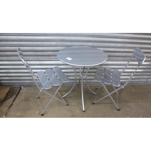 2192 - A metal two person bistro garden dining set